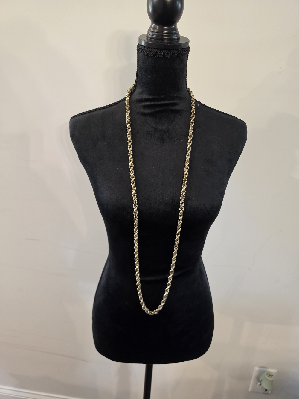 Classic Long Gold Rope Chain Necklace - Women Jewelry